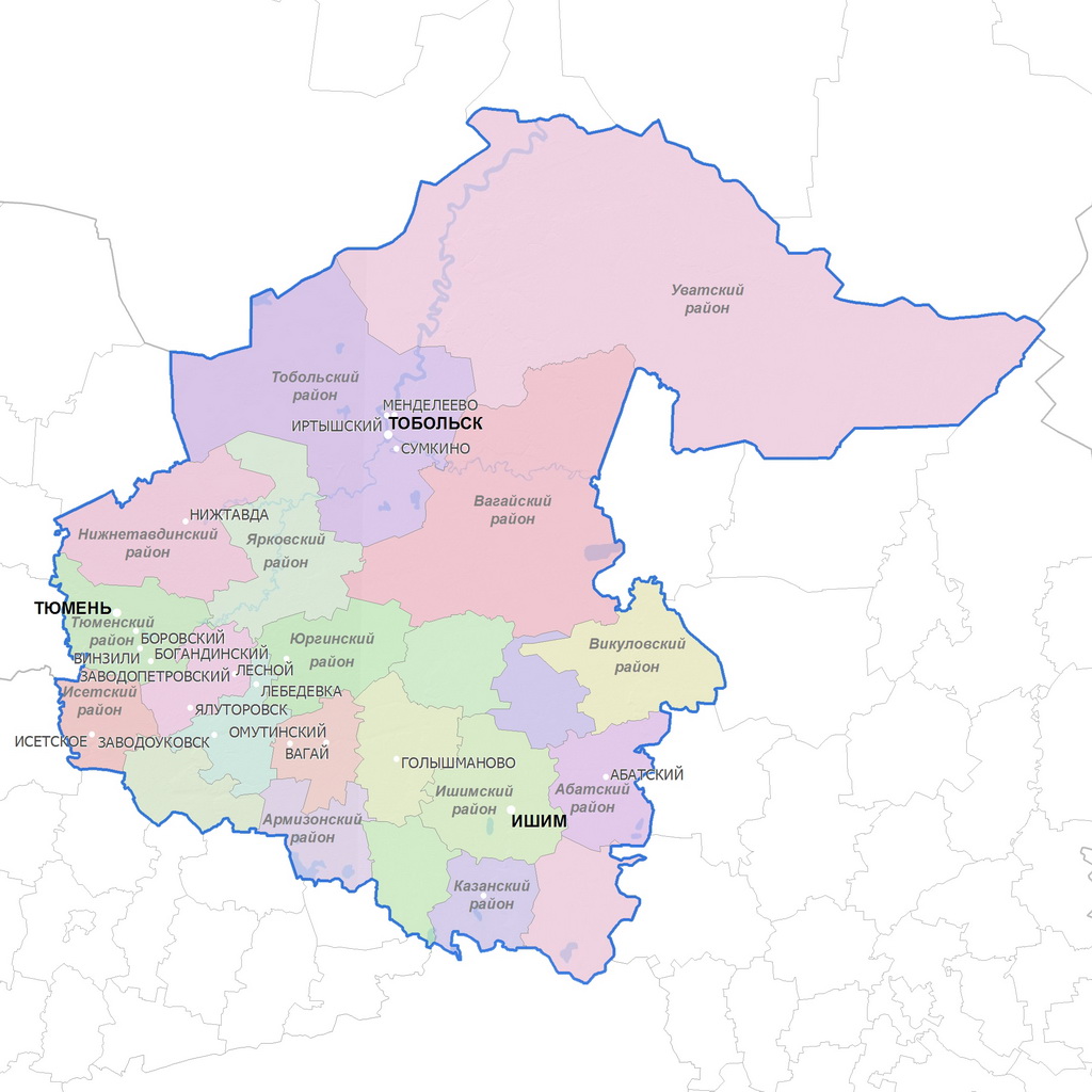 Карта высот тюменской области